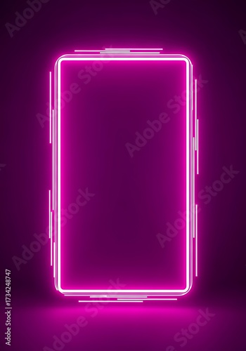 Pink Neon Phone Display.