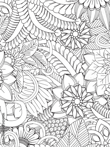 Relax with Flowers Coloring Sheets