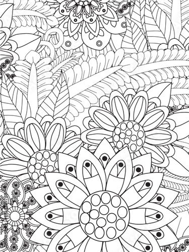 Relax with Flowers Coloring Sheets