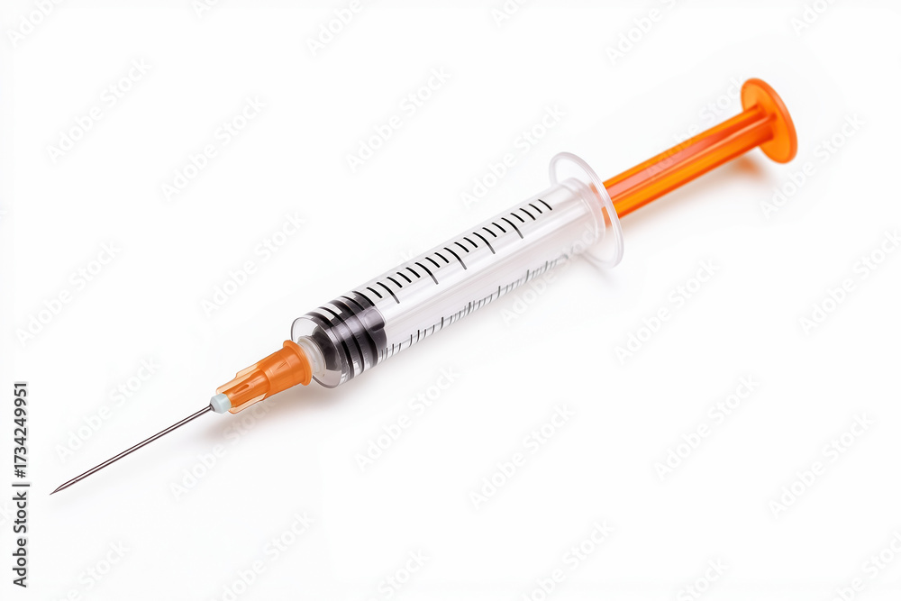 Fototapeta premium Injection with a syringe isolated on white background