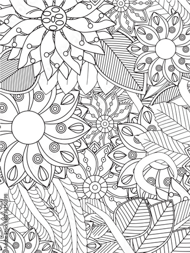 Relax with Flowers Coloring Sheets