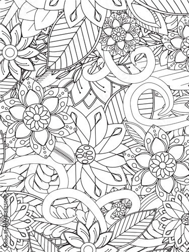 Relaxing Flower  Coloring Book pages for adults 