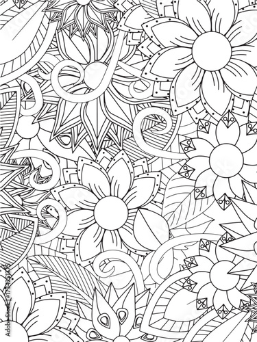 Relaxing Flower  Coloring Book pages for adults 