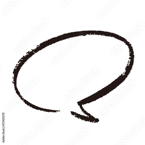 クレヨンで書いた落書き風の吹き出し１