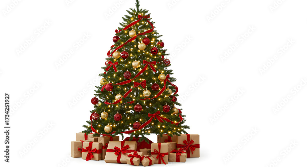 Fototapeta premium decorated christmas tree