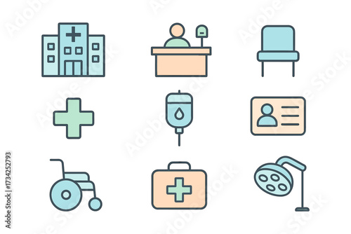 Healthcare icons: flat design medical symbols for modern applications