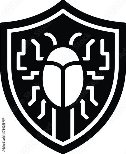 Shield Bug Protection Black Security Defense Safety Icon Technology System Protection