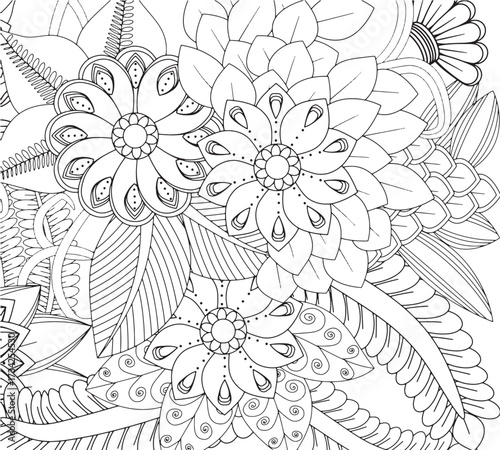 Relaxing Flower  Coloring Book pages for adults 