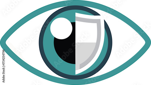 Cybersecurity Eye Shield Modern Spyware Surveillance Data Security Protection Symbol