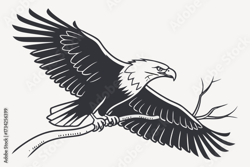 Paratrooper with Parachute and Plane Vector - Monochrome Military Graphic