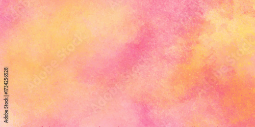 Warm watercolor abstract texture with soft gradient blend of pink, orange, and yellow for creative design use.