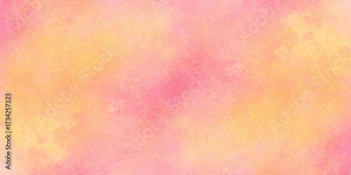 Warm watercolor abstract texture with soft gradient blend of pink, orange, and yellow for creative design use.