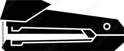 Black stapler silhouette isolated office supply