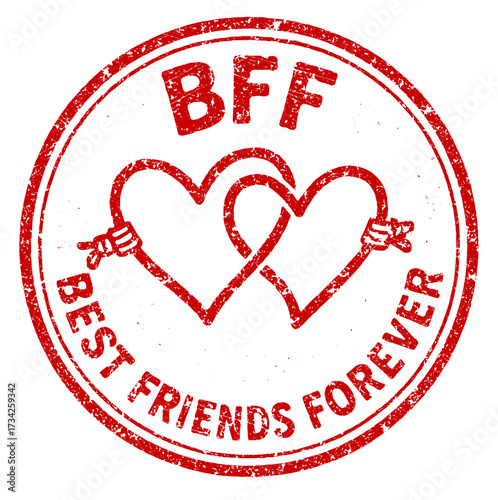 Best friends forever graphic with intertwined hearts design