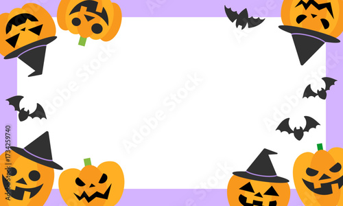 ハロウィンフレーム パーティーチラシ・ポスター・Webデザインに使える装飾イラスト素材 ベクターイラスト