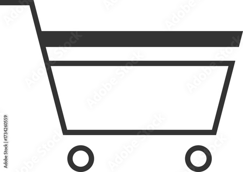 Minimalist shopping cart icon for retail use