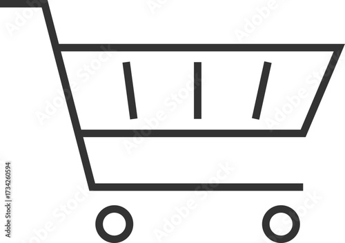 Shopping cart icon with vertical slots inside