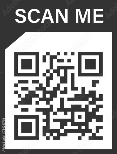 QR code label icon with folded top corner
