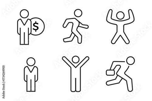 Simple male silhouette icon isolated on white background
