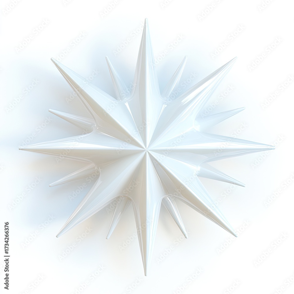 Obraz premium Abstract, stylized, white starburst shape, radiating points