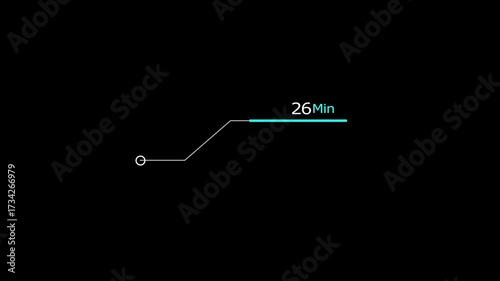 30 minute countdown clock icon 4k background. modern line and creating a stunning 4k video.	