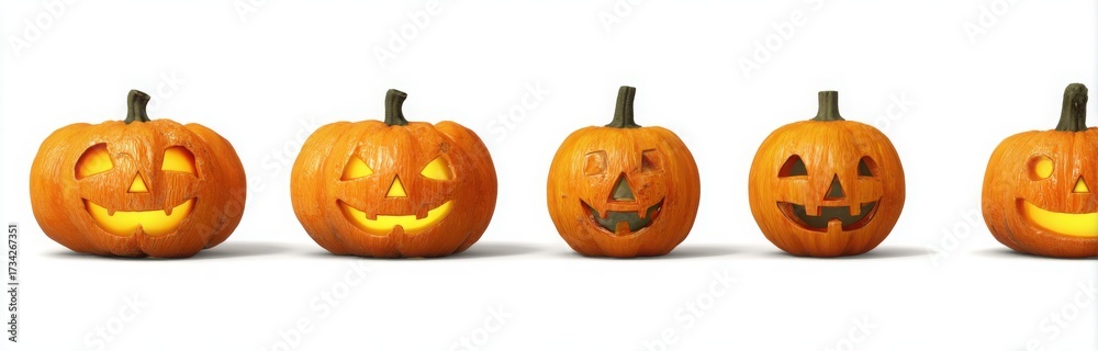 Obraz premium pumpkin faces collection