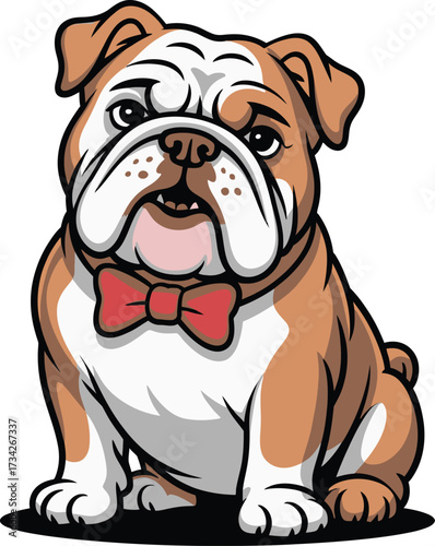 Cute cartoon a illustrator vector English bulldog