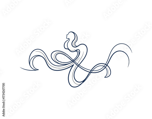 Elegant Swirl Design with Flowing Lines A Decorative Vector Element for Creative Projects and Artistic Graphics