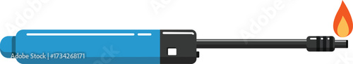 Vector Torch Lighter Illustration Ignite Your Creativity with this BBQ Flame Tool Kitchen Gadget Graphic Fire Starter