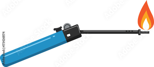 Butane Kitchen Torch Lighter Ignited Flame Blue Kitchen Lighter Wand with Adjustable Flame for Candles Stove Grill