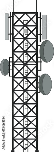 Communication Tower Mobile Network Antenna System Cellular Technology Wireless Signal Transmission Broadcast Station