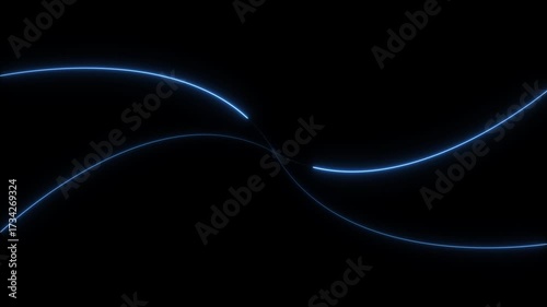 Abstract glowing red color neon line background animation. line glowing animation black background and creating a stunning 4k video.