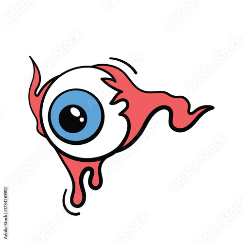 Take a look at this amazing hand drawn doodle icon of of creepy eye