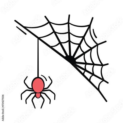 Creatively crafted amazing doodle icon of spiderweb in modern style