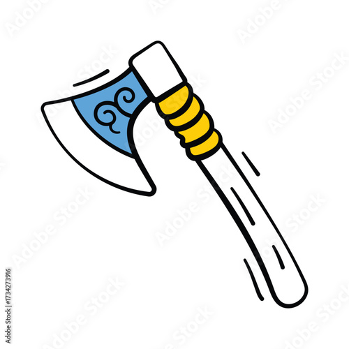 Horror bloody axe weapon illustration for creepy Halloween art