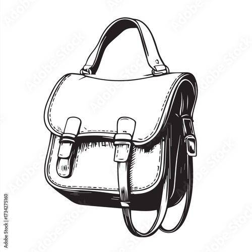 black leather bag
