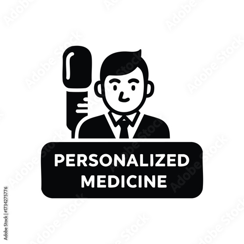 of a professional healthcare provider holding a sign with personalized medicine concept emphasizing tailored treatment approaches