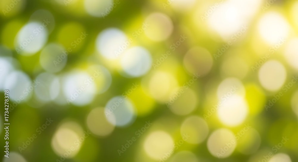 Obraz premium Soft green bokeh background with sunlight