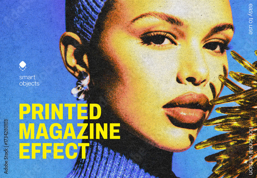 Printed Magazine Photo Effect Mockup