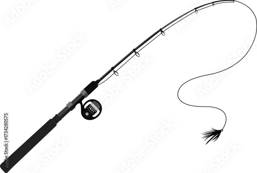 Fishing Rod Precision Detailed Angling Gear Ready for the Cast Catch of the Day Awaits Sport Fishing Excitement Action