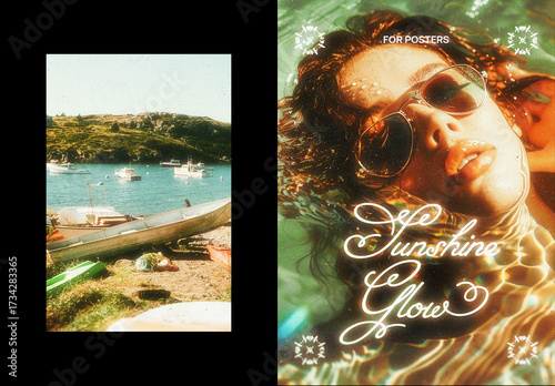 Sunshine Glow Poster Photo Effect Mockup
