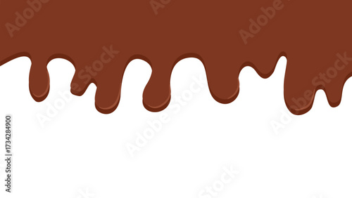 Chocolate dripping with transparent background. flat design vector illustration
