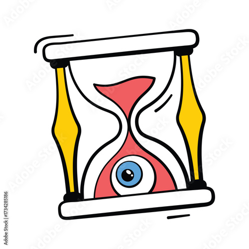 Download this amazing doodle icon of spooky hourglass