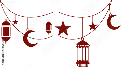 Ramadan Lantern With Moon And Stars