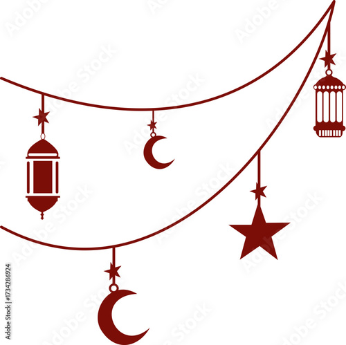 Ramadan Lantern With Moon And Stars