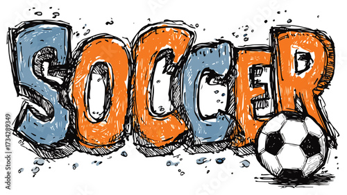 Dynamic Soccer Team Poster Design with Bold 'Soccer' Typography
