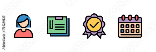 Vector icon sheet with student icon for tutoring – Great for study support apps, educational resources, or learning platforms
