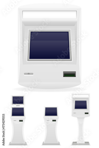 terminal for payments cartoon stock vector illustration isolated on white background