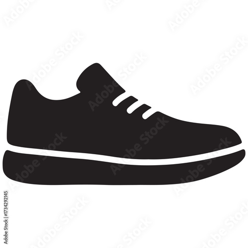 Sneaker Silhouette  Minimalist Black and White Athletic Shoe Vector Illustration