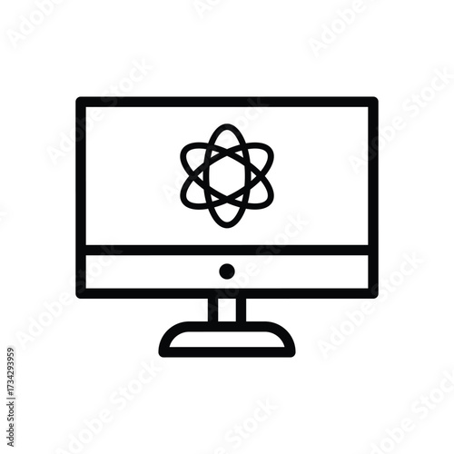 Quantum computing technology icon representing future digital innovation and advanced scientific research vector